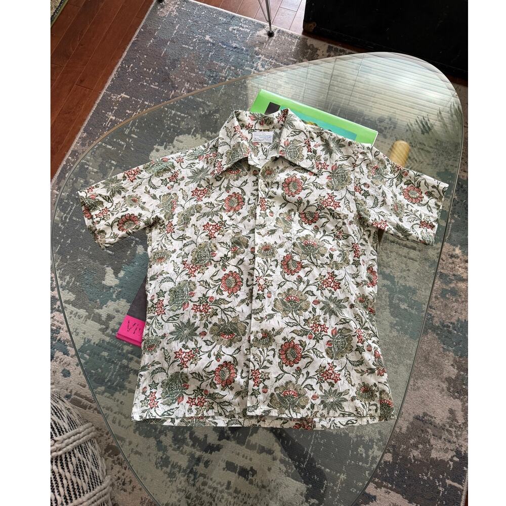 Floral 1970's Vintage Made in USA Button Up Shirt